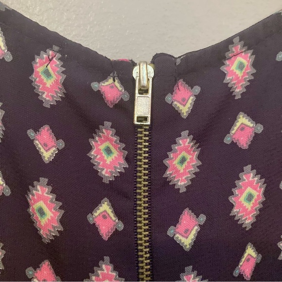 4/$10 - dELiA*s Geometric Print Sleeveless Fit-and-Flare Dress - Navy & Pink - Picture 6 of 8